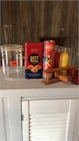Candy Jar, Ritz Container, Ketchup & Mustard