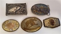 (5) assorted belt buckles