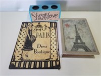 Paris Tin, Book Case, Candle Holder