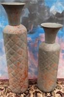 501 - PAIR OF MATCHING VASES 25 & 21"H