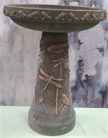 501 - GARDEN BIRDBATH W/DRAGONFLY MOTIF 23"H