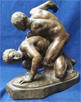 11 - GRECO WRESTLERS FIGURINE 10.5"H