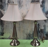 29 - PAIR OF MATCHING TABLE LAMPS 27"H