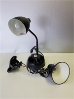 (1) Black Desk Lamp, (1) Black Clamp Lamp, Tested