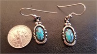Sterling Turquoise Hoop earrings