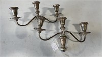 Pr. Weighted Sterling Silver Candelabra Arms