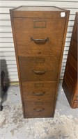 Oak Four Drawer File Cabinet