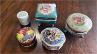 Five Porcelain Trinket Boxes