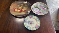 Two Hand Painted Plates & Charger