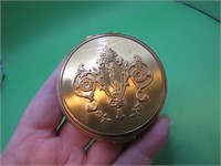 Vintage Ornate Evans Powder Compact with Lady