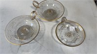 Three Venetian Glass Candy Dishes