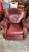 Lane Leather Recliner with Brass Nail Head Trim