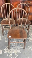 Set of Three Early Child's Chairs