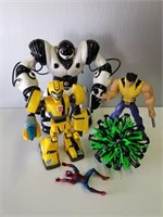 Assortment of Toys Bumblebee, Wolverine, Robot