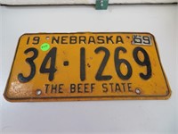1959 Nebraska 34-1269 The Beef State LicensePlate
