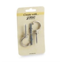 Brass "C" Hooks (Set of 2) in Pewter