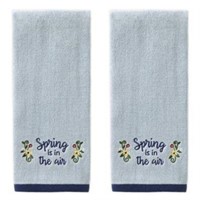 Spring Is in the Air Hand Towels in Blue (Set of