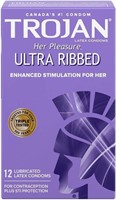 TROJAN Her Pleasure Ultra Ribbed Lubricated Latex