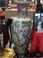 Asian inspired floor vase