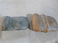 PAIR OF STEATITE GROOVED AXES