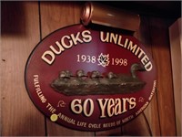 ducks unlimited 60 years sign with light 18x13''