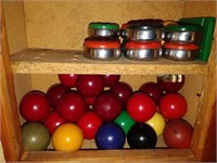 billiards balls, shuffleboard pucks