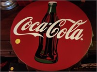 coca cola tin bottle cap sign 13"D