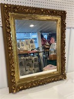 Ornate gold framed mirror approx 28”x33”