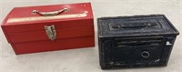 Red racing toolbox and 50 cal ammo box