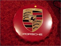 Tin bottle cap Porsche sign 15" D