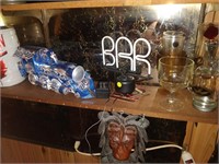 lot of bar collectibles