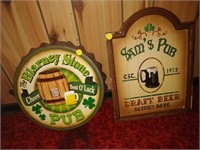 blarney stone and Sam's pub signs