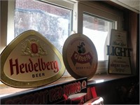 Heidelberg, okeefe and Carling beer signs