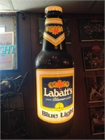 labatts beer bottle sign 29" tall