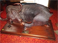 African buffalo resin statue