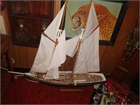 wooden bluenose ship 35x7x35''