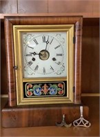 Unmarked Wind Clock in Wood Case w/2 Keys.