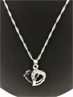Swarovski Onyx Black Heart Pendant Necklace