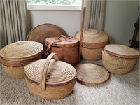 Large Lot Assorted Hand-woven  Baskets