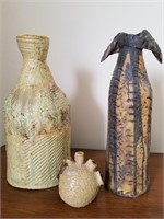 Lot of 3 African Pottery Vases