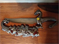 decorative dragon dagger with sheath 17"