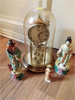 clock and figurines untested
