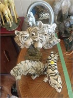 lot of tiger figurines largest 9"