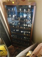 lot of collector spoons in display