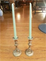 Brass Candlesticks & Candles