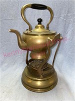 Nice antique brass coffee server on stand