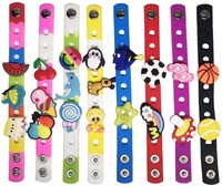 Pack of 12 Kids Wrist Bands with Multiple Shapes