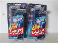 2 x PACK OF LASER EASY 3 RAZORS