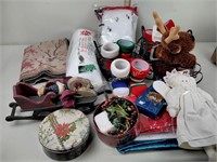 Christmas decor: stocking containers, artificial