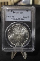 1881-CC Morgan Silver Dollar Certified